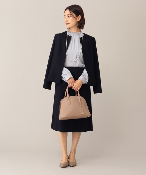 UNTITLED（アンタイトル）の「◆トリアセストレッチ ノーカラージャケット【洗える・抗菌防臭】（ノーカラージャケット・レディース・ブラック/ベージュ/ダークネイビー/ネイビー系9・02/01/03/00/04/42/44/48）」の21枚目の写真