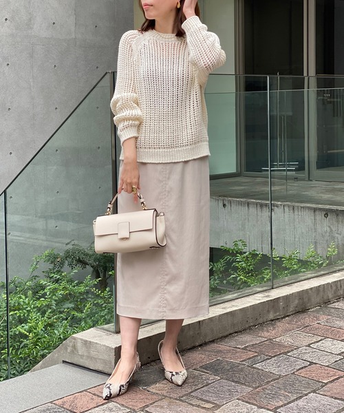 RIVE DROITE（リヴドロワ）の「メッシュクルーネックニット（ニット/セーター・レディース・オフホワイト/レモンイエロー・FREE）」の8枚目の写真