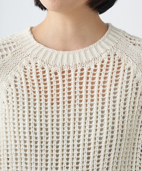RIVE DROITE（リヴドロワ）の「メッシュクルーネックニット（ニット/セーター・レディース・オフホワイト/レモンイエロー・FREE）」の13枚目の写真