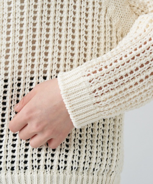 RIVE DROITE（リヴドロワ）の「メッシュクルーネックニット（ニット/セーター・レディース・オフホワイト/レモンイエロー・FREE）」の14枚目の写真