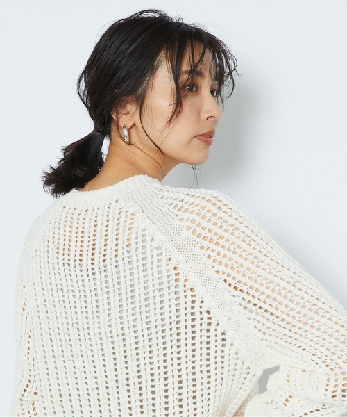 RIVE DROITE（リヴドロワ）の「メッシュクルーネックニット（ニット/セーター・レディース・オフホワイト/レモンイエロー・FREE）」の20枚目の写真