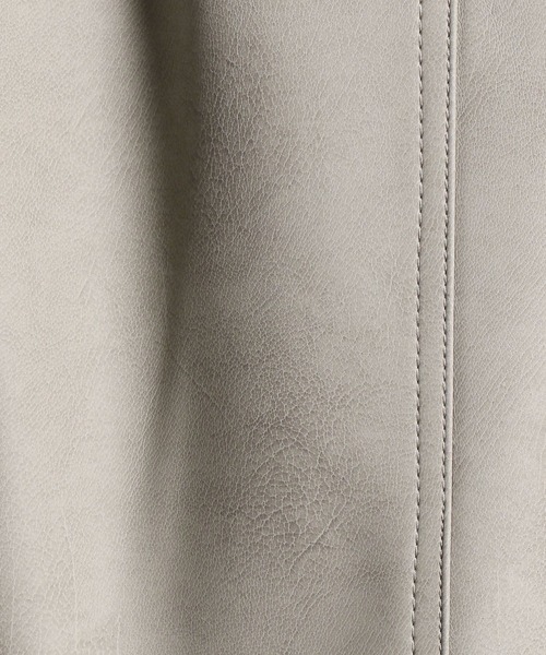 HIDEAWAYS NICOLE（ハイダウェイニコル）の「フェイクレザーブルゾン（ライダースジャケット・メンズ・チャコールグレー/ライトグレー/オレンジ/ブルー・MEDIUM/LARGE/X-LARGE）」の11枚目の写真