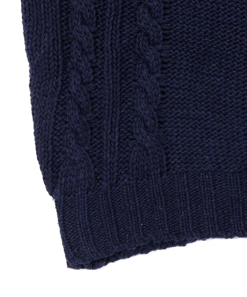 Figments（フィグメンツ）の「オーバースクールニット（ニット/セーター・レディース・ネイビー/ベージュ・FREE）」の6枚目の写真