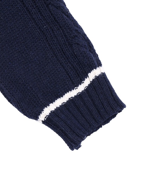 Figments（フィグメンツ）の「オーバースクールニット（ニット/セーター・レディース・ネイビー/ベージュ・FREE）」の7枚目の写真