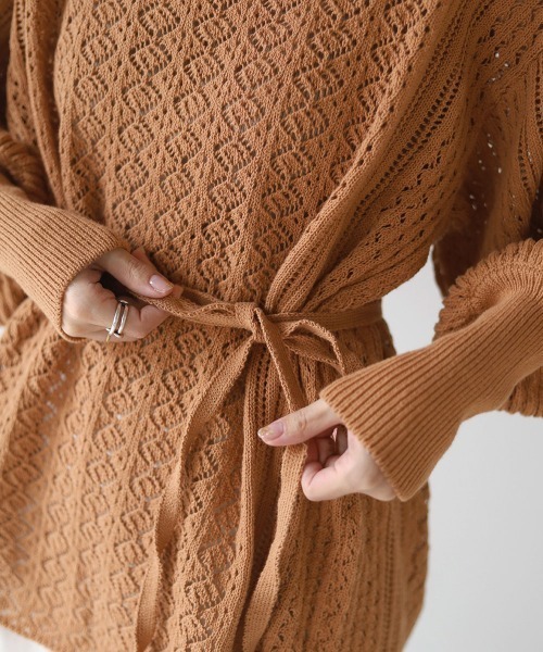 Bab（バブ）の「2way透かし編みニットカーディガン（カーディガン/ボレロ・レディース・ベージュ/オレンジ/アイボリー・FREE）」の21枚目の写真