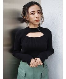 EVRIS | フロントオープンボトルネックニットトップス(ニット/セーター)