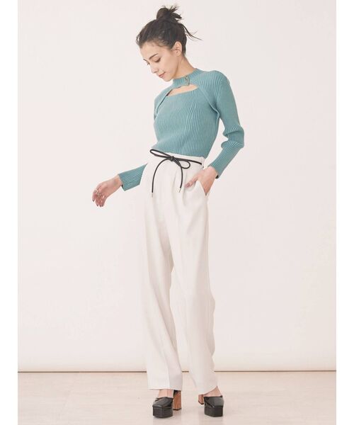 EVRIS（エヴリス）の「フロントオープンボトルネックニットトップス（ニット/セーター・レディース・オレンジ/ブルー/ブラック・FREE）」の14枚目の写真