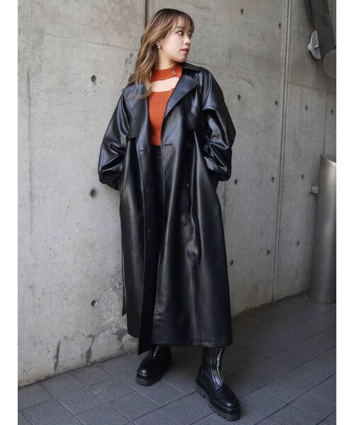 EVRIS（エヴリス）の「フロントオープンボトルネックニットトップス（ニット/セーター・レディース・オレンジ/ブルー/ブラック・FREE）」の19枚目の写真