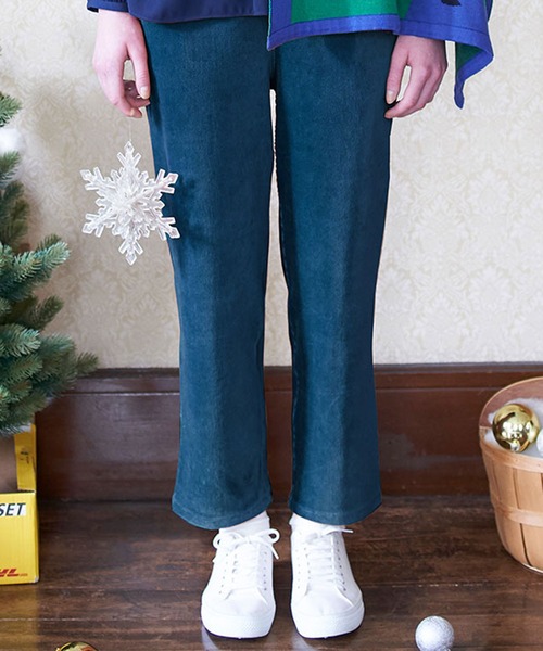 シロップ.(シロップ.)の「ストレッチベロア素材のすっきりパンツ(その他パンツ・レディース・オレンジ系その他/ブルーグリーン・SMALL/MEDIUM/LARGE/X-LARGE/XX-LARGE)」の1枚目の写真