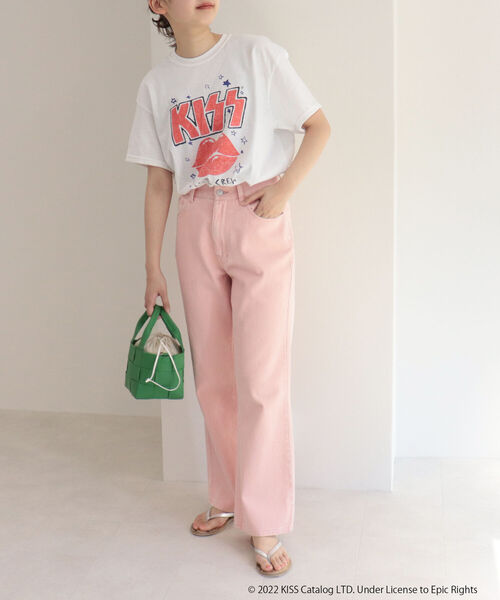 fredy repit（フレディレピ）の「セミフレア デニムパンツ（セットアップ可能）（デニムパンツ・レディース・ネイビー/ピンク/ライトグレー・38/36）」の3枚目の写真