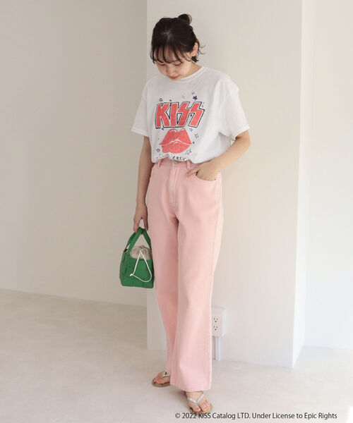 fredy repit（フレディレピ）の「セミフレア デニムパンツ（セットアップ可能）（デニムパンツ・レディース・ネイビー/ピンク/ライトグレー・38/36）」の5枚目の写真