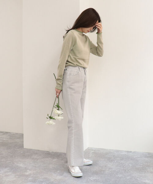 fredy repit（フレディレピ）の「セミフレア デニムパンツ（セットアップ可能）（デニムパンツ・レディース・ネイビー/ピンク/ライトグレー・38/36）」の15枚目の写真