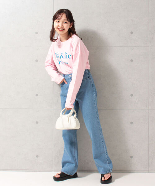 fredy repit（フレディレピ）の「セミフレア デニムパンツ（セットアップ可能）（デニムパンツ・レディース・ネイビー/ピンク/ライトグレー・38/36）」の6枚目の写真