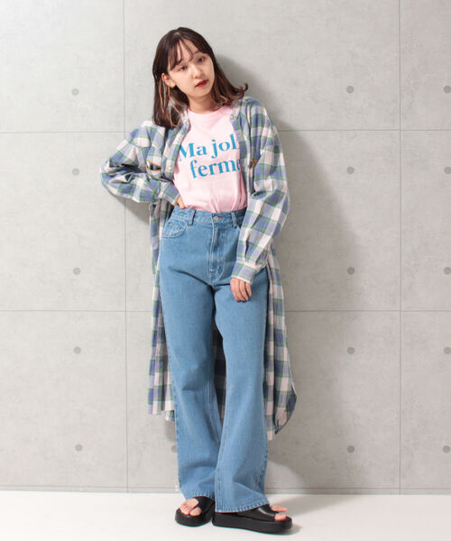 fredy repit（フレディレピ）の「セミフレア デニムパンツ（セットアップ可能）（デニムパンツ・レディース・ネイビー/ピンク/ライトグレー・38/36）」の9枚目の写真