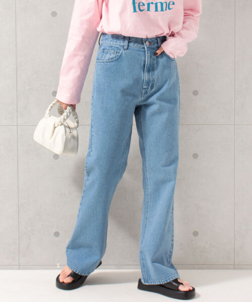 fredy repit（フレディレピ）の「セミフレア デニムパンツ（セットアップ可能）（デニムパンツ・レディース・ネイビー/ピンク/ライトグレー・38/36）」の20枚目の写真