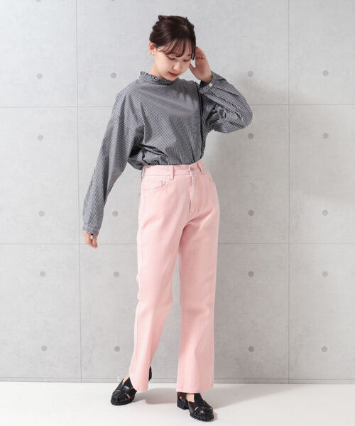 fredy repit（フレディレピ）の「セミフレア デニムパンツ（セットアップ可能）（デニムパンツ・レディース・ネイビー/ピンク/ライトグレー・38/36）」の17枚目の写真