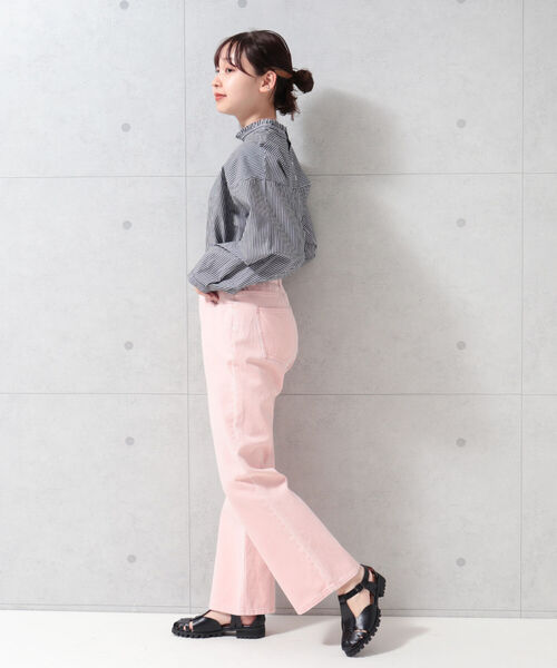 fredy repit（フレディレピ）の「セミフレア デニムパンツ（セットアップ可能）（デニムパンツ・レディース・ネイビー/ピンク/ライトグレー・38/36）」の13枚目の写真