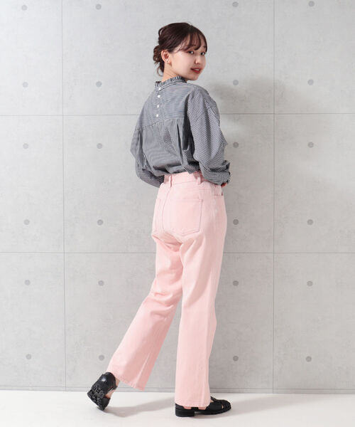 fredy repit（フレディレピ）の「セミフレア デニムパンツ（セットアップ可能）（デニムパンツ・レディース・ネイビー/ピンク/ライトグレー・38/36）」の21枚目の写真