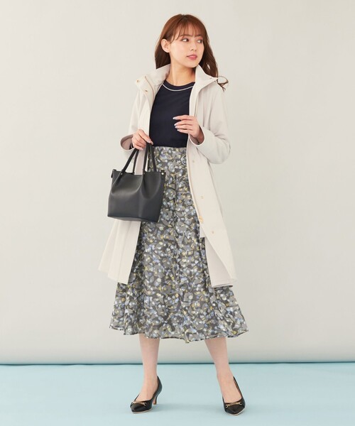 anysisL 2WAY】 フーデットロング アウター新品タグ付ライトグレー4 any SiS（エニィスィス）の「【2WAY】フーデットロング アウター