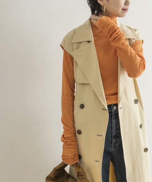 URBAN RESEARCH（アーバンリサーチ）の「『Gina 2022Spring掲載』シャーリングスリーブタートルネックカットソー（Tシャツ/カットソー・レディース・オフホワイト/イエロー/オレンジ・FREE）」の11枚目の写真