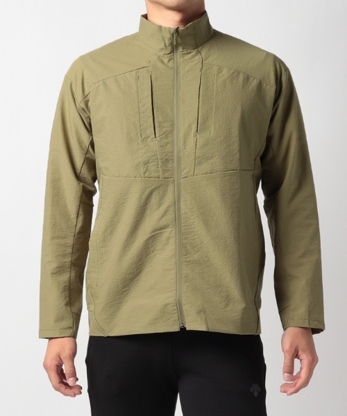 DESCENTE(デサント)の「【デサントアスレチック】ドッドエアースタンドカラージャケット / DOTAIR STAND COLLAR JACKET ストレッチ 高通気 ランニング トレーニング(その他トップス・メンズ・ホワイト/ネイビー/カーキ・SMALL/MEDIUM/LARGE/X-LARGE)」の1枚目の写真