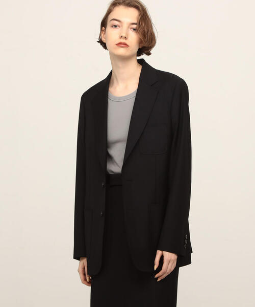 EDITION（エディション）の「Super110's WOOL TWILL ウールツイル テーラードジャケット（その他アウター・レディース・ブラック・36/34）」の12枚目の写真