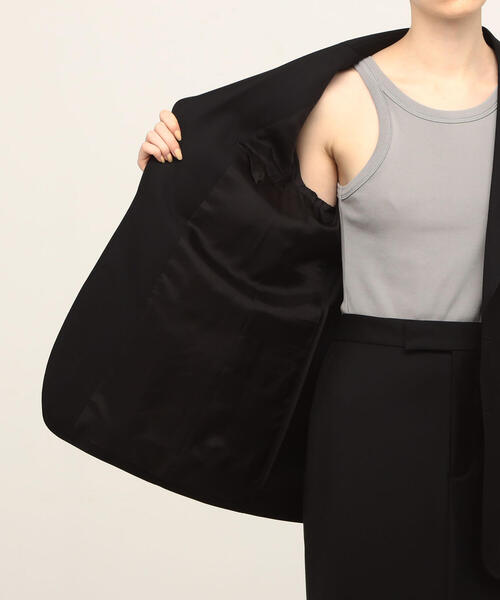 EDITION（エディション）の「Super110's WOOL TWILL ウールツイル テーラードジャケット（その他アウター・レディース・ブラック・36/34）」の5枚目の写真