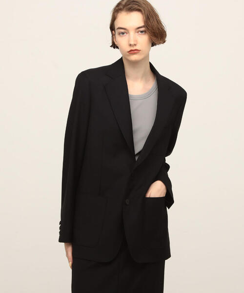 EDITION（エディション）の「Super110's WOOL TWILL ウールツイル テーラードジャケット（その他アウター・レディース・ブラック・36/34）」の3枚目の写真