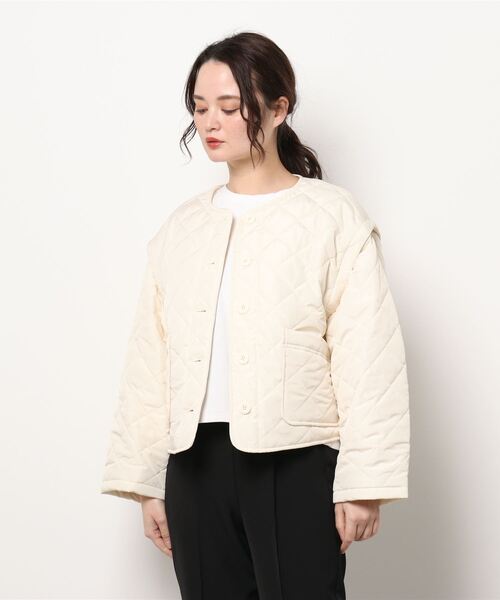 ehka sopo（エヘカソポ）の「2WAYキルトジャケット（袖脱着可能