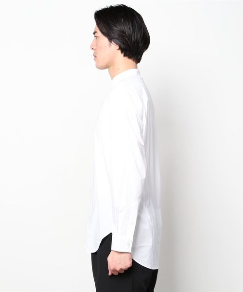 NAVY(ネイビー)の「SOLOTEX(R)使用 ストレッチ バンドカラーシャツ(シャツ/ブラウス・メンズ・ネイビー/ホワイト・M/L/XL/S)」の3枚目の写真