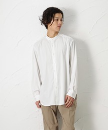 NAVY | SOLOTEX(R)使用 速乾ストレッチ バンドカラーシャツ(シャツ/ブラウス)