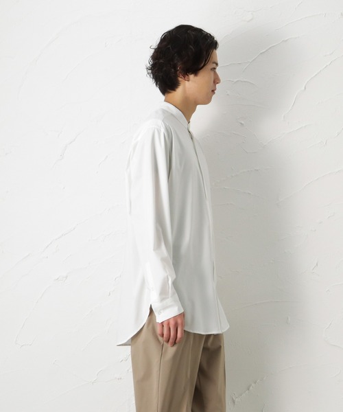 NAVY(ネイビー)の「SOLOTEX(R)使用 ストレッチ バンドカラーシャツ(シャツ/ブラウス・メンズ・ネイビー/ホワイト・M/L/XL/S)」の8枚目の写真