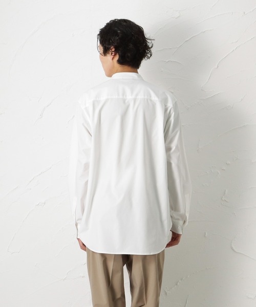 NAVY(ネイビー)の「SOLOTEX(R)使用 ストレッチ バンドカラーシャツ(シャツ/ブラウス・メンズ・ネイビー/ホワイト・M/L/XL/S)」の9枚目の写真