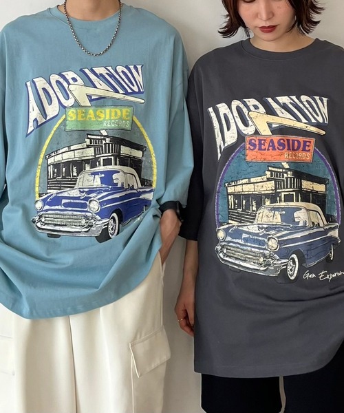 PBLIM（ページボーイリム）の「PAGEBOYLIM/レトロアメリカンルーズT（Tシャツ/カットソー・レディース・チャコールグレー/ライトブルー/オフホワイト・MEDIUM/LARGE）」の11枚目の写真