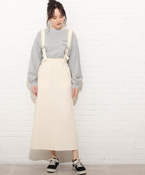 Cutie Blonde（キューティーブロンド）の「◆【S-M】カツラギ吊りサス付きスカート（スカート・レディース・カーキ/アイボリー/レッド系1・01/02）」の4枚目の写真