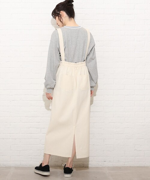 Cutie Blonde（キューティーブロンド）の「◆【S-M】カツラギ吊りサス付きスカート（スカート・レディース・カーキ/アイボリー/レッド系1・01/02）」の6枚目の写真