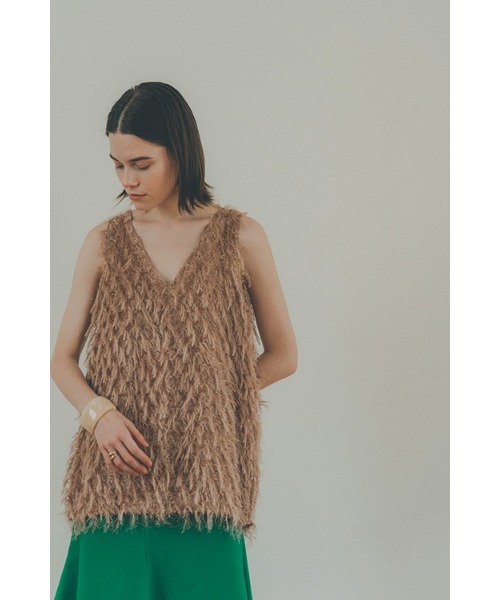 W FACE CROSS FRINGE TOPS