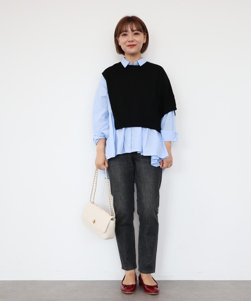 AMERICAN HOLIC（アメリカンホリック）の「SET ティアードブラウス+ニットプルオーバー（シャツ/ブラウス・レディース・オフホワイト/サックスブルー/その他5・M/L）」の22枚目の写真