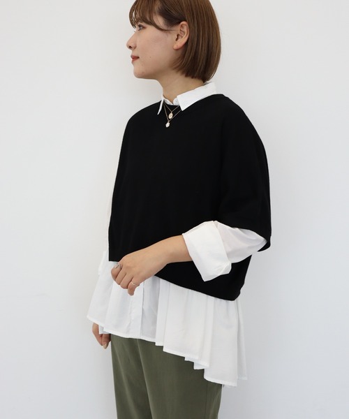 AMERICAN HOLIC（アメリカンホリック）の「SET ティアードブラウス+ニットプルオーバー（シャツ/ブラウス・レディース・オフホワイト/サックスブルー/その他5・M/L）」の19枚目の写真