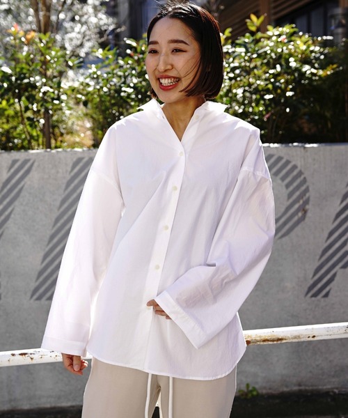 Toironier(トワロニエ)の「Toironier(トワロニエ ) オーバーシャツ(シャツ/ブラウス・レディース・オレンジ/ホワイト・FREE)」の5枚目の写真