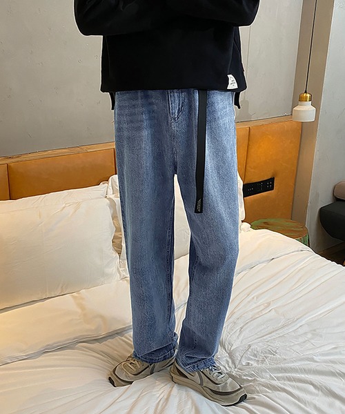 INTERPLAY(インタープレイ)の「【INTERPLAY】ワイドテーパード5Pデニムパンツ(デニムパンツ・メンズ・ネイビー・SMALL/LARGE/MEDIUM)」の1枚目の写真