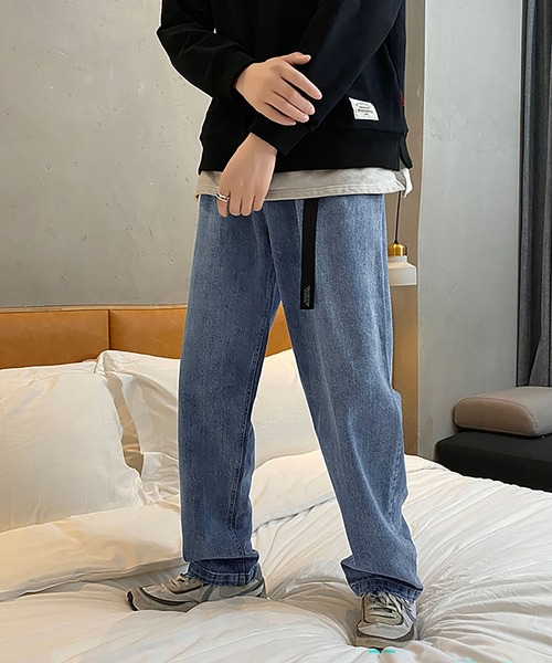 INTERPLAY(インタープレイ)の「【INTERPLAY】ワイドテーパード5Pデニムパンツ(デニムパンツ・メンズ・ネイビー・SMALL/LARGE/MEDIUM)」の5枚目の写真