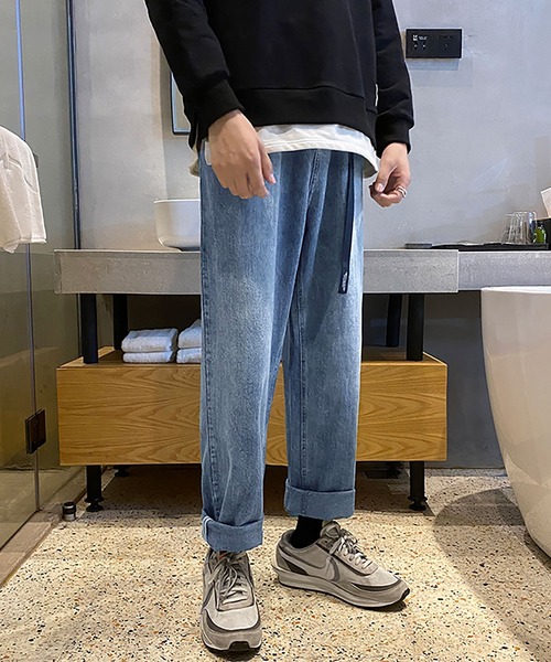 INTERPLAY(インタープレイ)の「【INTERPLAY】ワイドテーパード5Pデニムパンツ(デニムパンツ・メンズ・ネイビー・SMALL/LARGE/MEDIUM)」の6枚目の写真