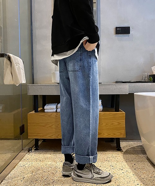 INTERPLAY(インタープレイ)の「【INTERPLAY】ワイドテーパード5Pデニムパンツ(デニムパンツ・メンズ・ネイビー・SMALL/LARGE/MEDIUM)」の9枚目の写真