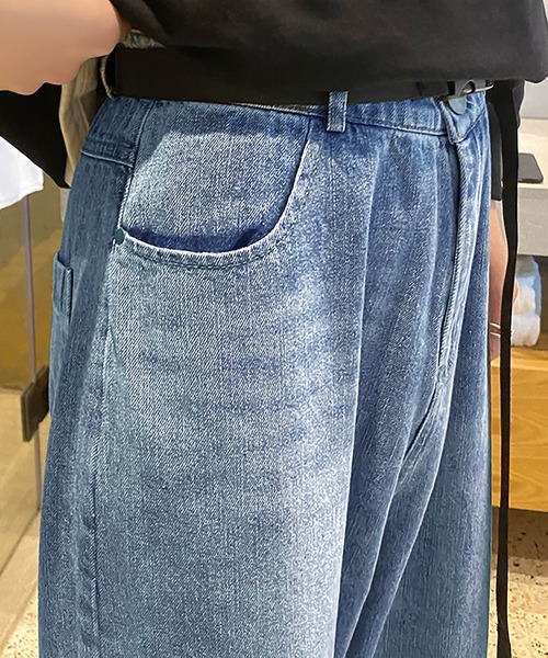 INTERPLAY(インタープレイ)の「【INTERPLAY】ワイドテーパード5Pデニムパンツ(デニムパンツ・メンズ・ネイビー・SMALL/LARGE/MEDIUM)」の15枚目の写真