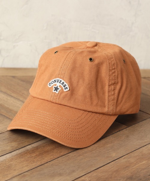 CONVERSE（コンバース）の「【CONVERSE/コンバース】キャンバス ワッペンロゴ ベースボールキャップ（キャップ・メンズ・ブラウン/オリーブ/アイボリー/ブラック/キャメル/グレイッシュブルー・FREE）」の6枚目の写真