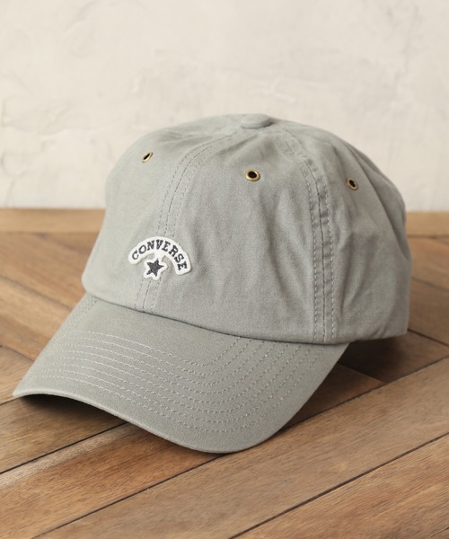 CONVERSE（コンバース）の「【CONVERSE/コンバース】キャンバス ワッペンロゴ ベースボールキャップ（キャップ・メンズ・ブラウン/オリーブ/アイボリー/ブラック/キャメル/グレイッシュブルー・FREE）」の5枚目の写真