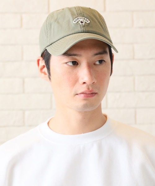CONVERSE（コンバース）の「【CONVERSE/コンバース】キャンバス ワッペンロゴ ベースボールキャップ（キャップ・メンズ・ブラウン/オリーブ/アイボリー/ブラック/キャメル/グレイッシュブルー・FREE）」の21枚目の写真