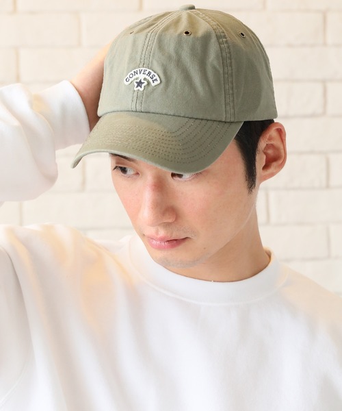 CONVERSE（コンバース）の「【CONVERSE/コンバース】キャンバス ワッペンロゴ ベースボールキャップ（キャップ・メンズ・ブラウン/オリーブ/アイボリー/ブラック/キャメル/グレイッシュブルー・FREE）」の22枚目の写真