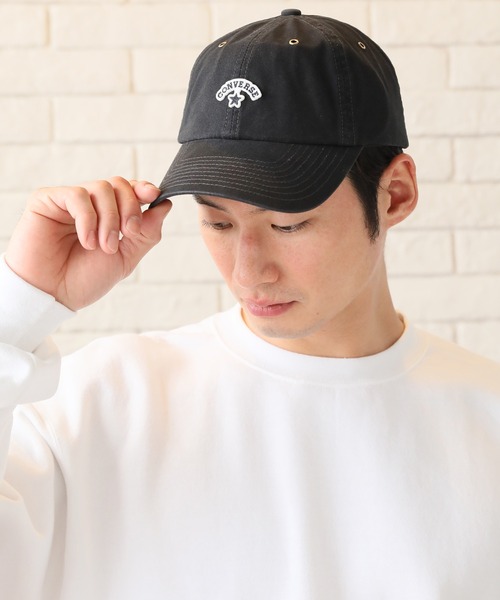 CONVERSE（コンバース）の「【CONVERSE/コンバース】キャンバス ワッペンロゴ ベースボールキャップ（キャップ・メンズ・ブラウン/オリーブ/アイボリー/ブラック/キャメル/グレイッシュブルー・FREE）」の13枚目の写真